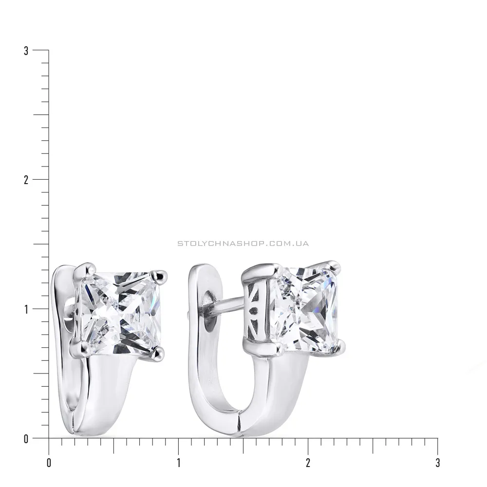 Срібні сережки з фіанітами (арт. 7502/3346)