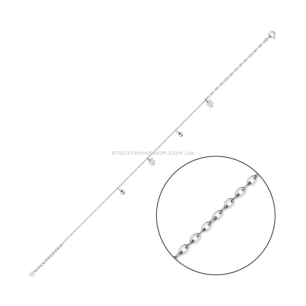 Браслет на ногу зі срібла (арт. 7509/4401н) - цена