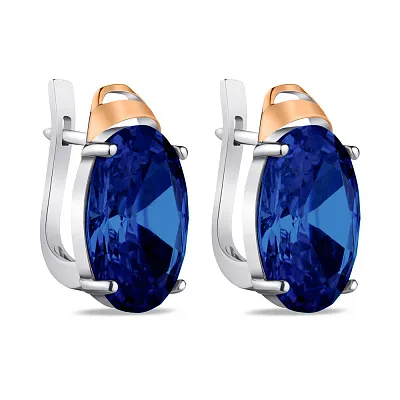 Сережки зі срібла з синім альпінітом (арт. 7202/299ассп)