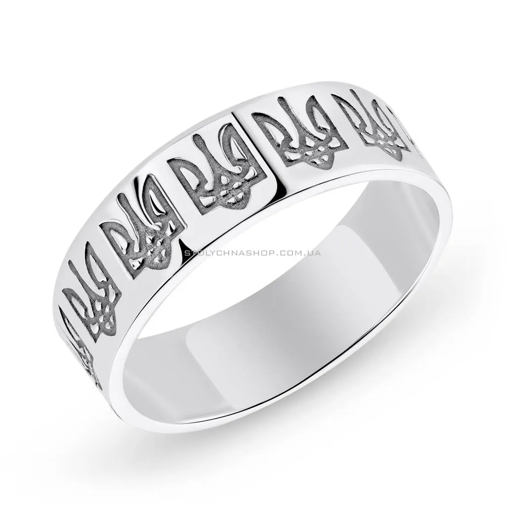 Серебряное кольцо "Герб Украины"  (арт. 7901/423кп) - цена