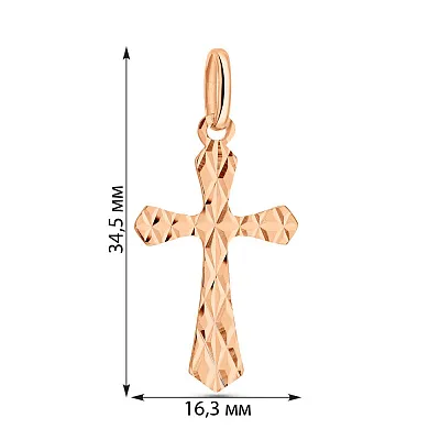 Хрестик з червоного золота  (арт. 424866)