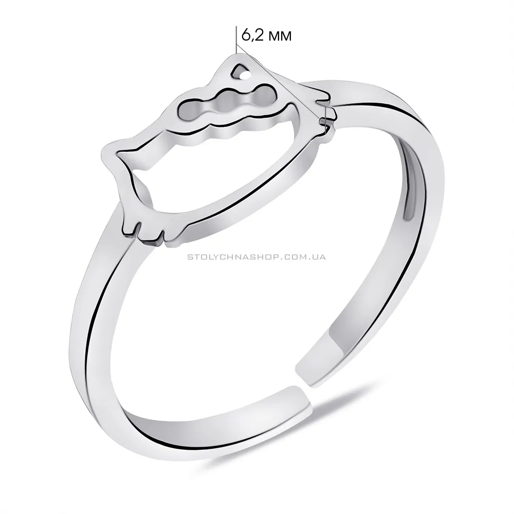 Безразмерное кольцо Kitty из серебра (арт. 7501/6295) - 2 - цена