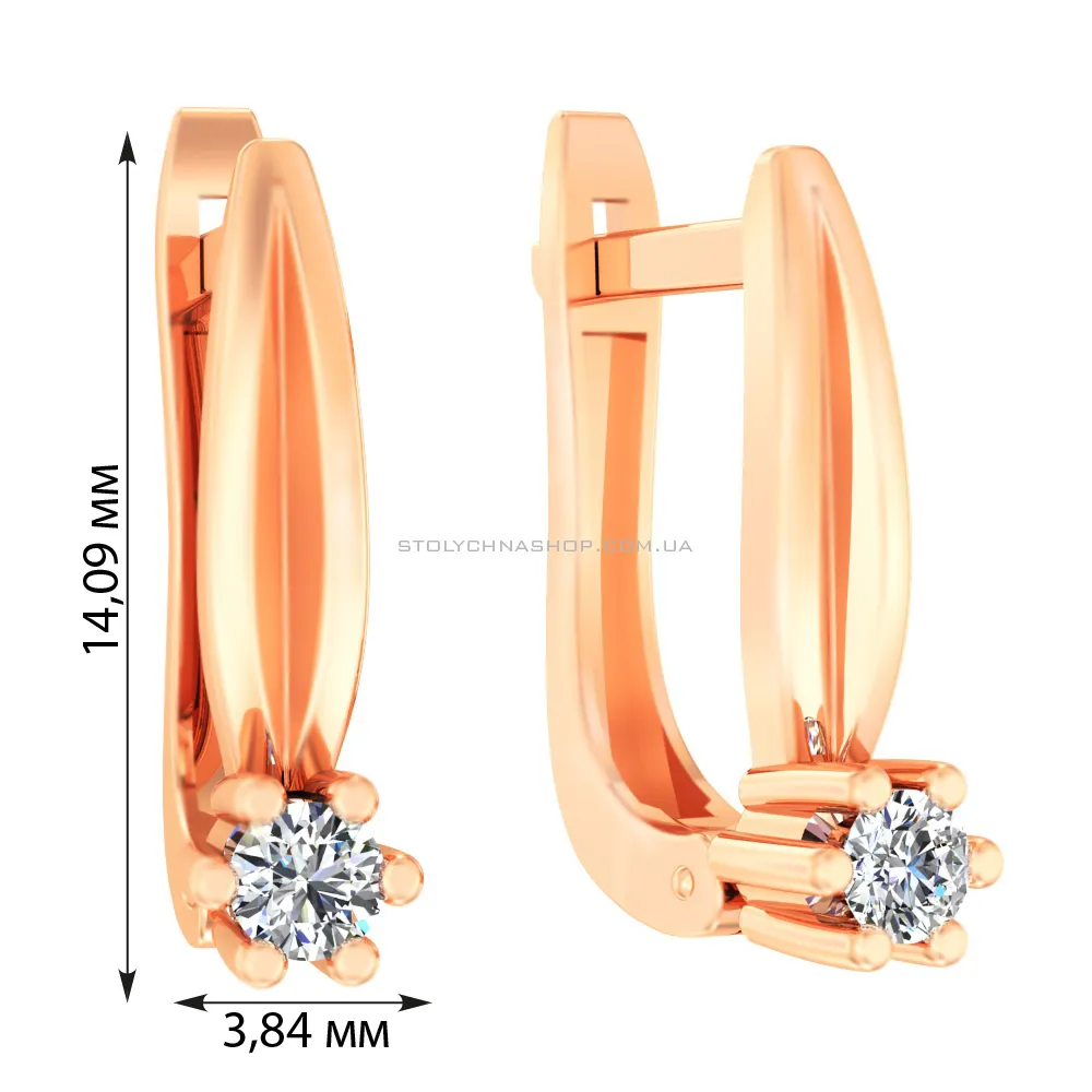 Золоті сережки з діамантами (арт. С011015010) - 2 - цена
