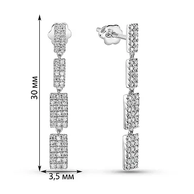 Серьги из белого золота с бриллиантами  (арт. С341323050б)