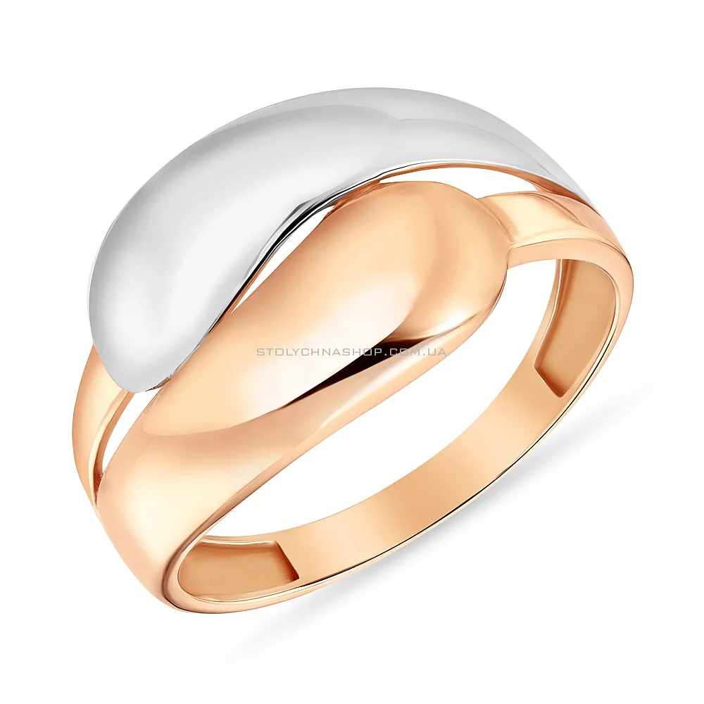 Золотое кольцо в красном и белом цвете металла (арт. 154176кб) - цена