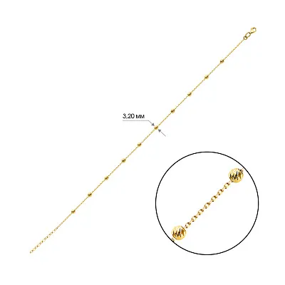 Браслет з жовтого і білого золота з кульками  (арт. 323582ж)