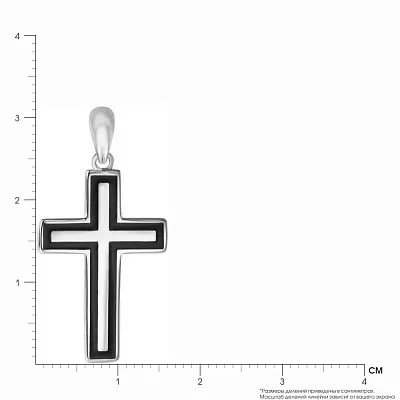 Крестик серебряный с эмалью (арт. 7503/3003еч)