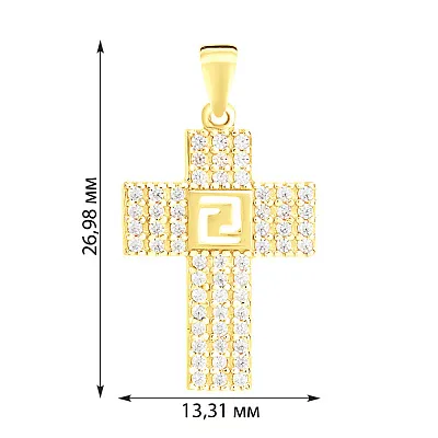 Золота підвіска-хрестик з фіанітами (арт. 440402ж)