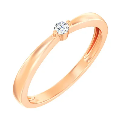 Золотое помолвочное кольцо с фианитом (арт. 140776)