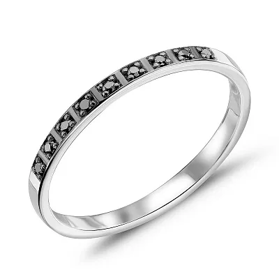 Золотое кольцо с черными бриллиантами (арт. 1109887202ч)