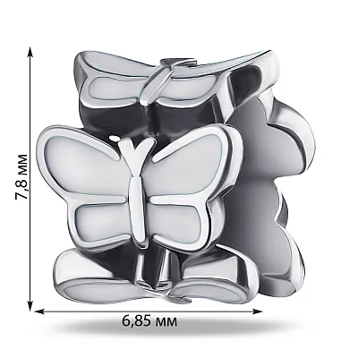 Срібний шарм «Метелики» з емаллю (арт. 7903/2880еб)