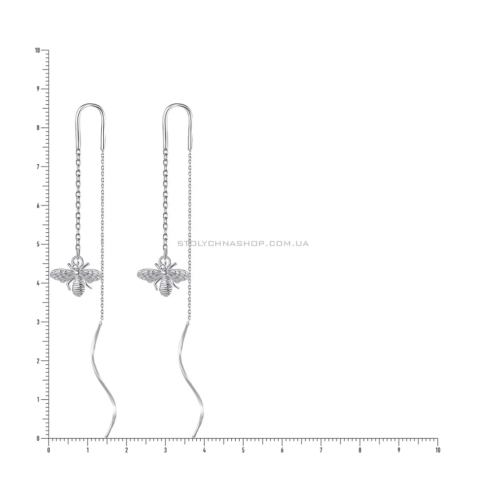 Срібні сережки-протяжки (арт. 7502/3807)