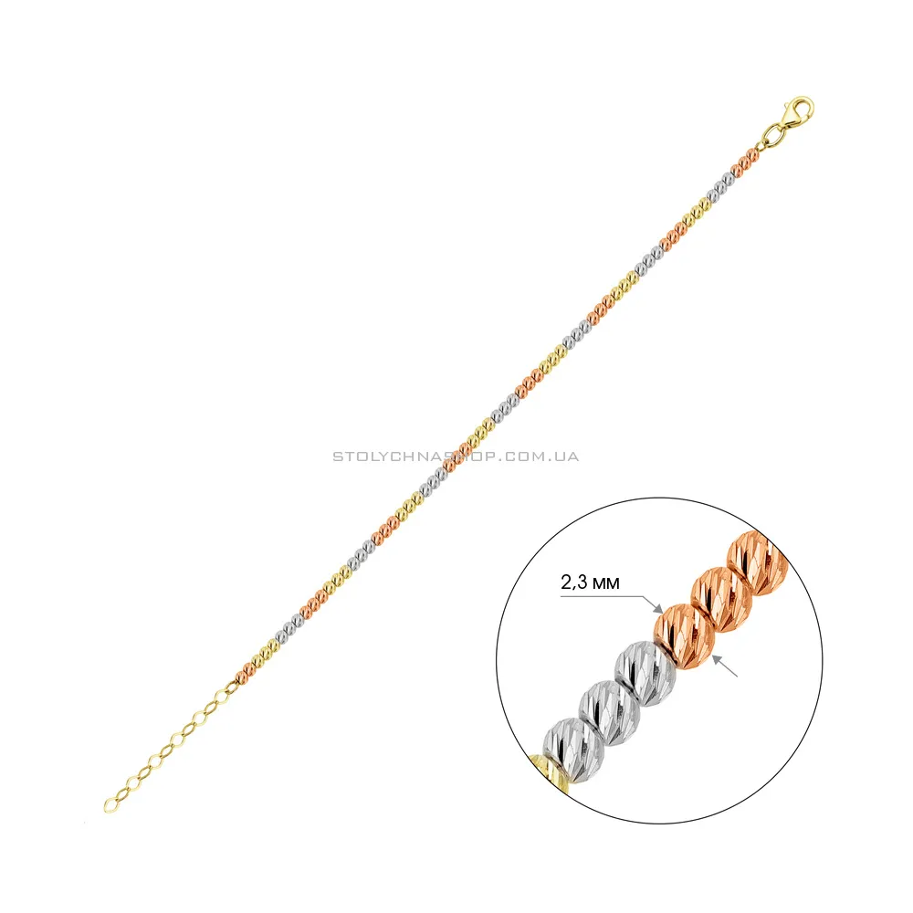 Браслет з комбінованого золота (арт. 326181жбк) - 3 - цена
