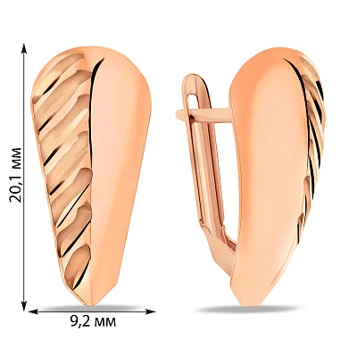 Золоті сережки з алмазною гранню (арт. 108402)
