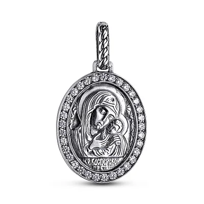 Срібна ладанка Касперівська ікона "Божа Матір" (арт. 7917/3737-ч)