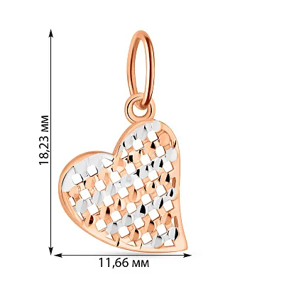 Золотой подвес &quot;Сердце&quot; с родированием  (арт. 421836р)