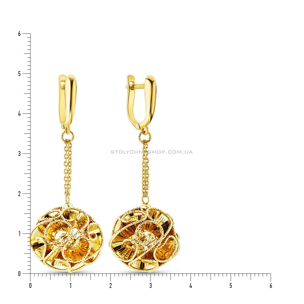Золоті сережки з підвісками Francelli (арт. 106836ж)