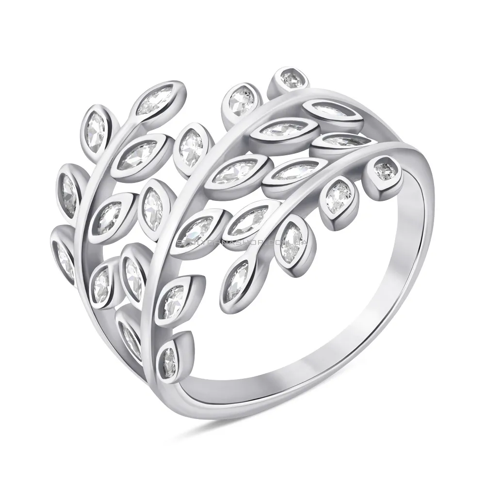 Серебряное кольцо Веточка с фианитами (арт. 7501/6770) - цена