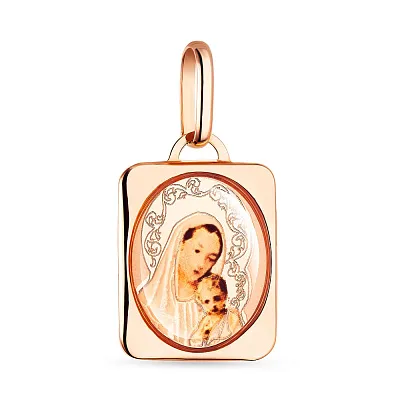 Золота ладанка «Божа Матір з немовлям» (арт. 421085)