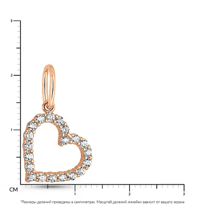 Кулон з червоного золота «Серце»  (арт. 424677)