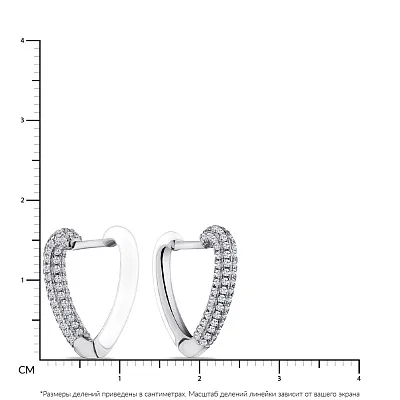 Сережки зі срібла з фіанітами і з емаллю  (арт. 7502/4636еб)