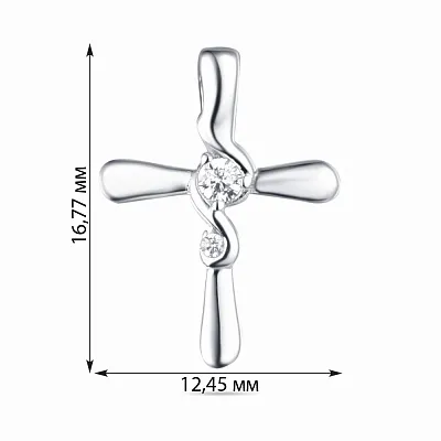 Срібна підвіска-хрестик з фіанітами (арт. 7503/2606)