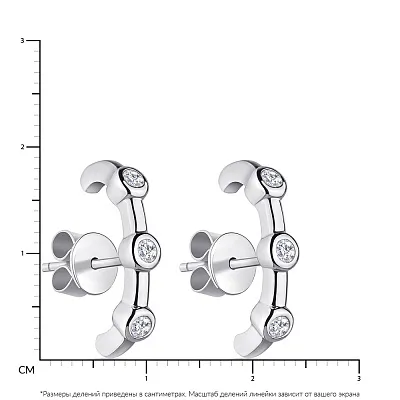 Сережки срібні з білими фіанітами (арт. 7518/5935)