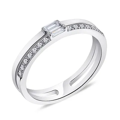 Двойное серебряное кольцо Trendy Style с фианитами  (арт. 7501/5770)