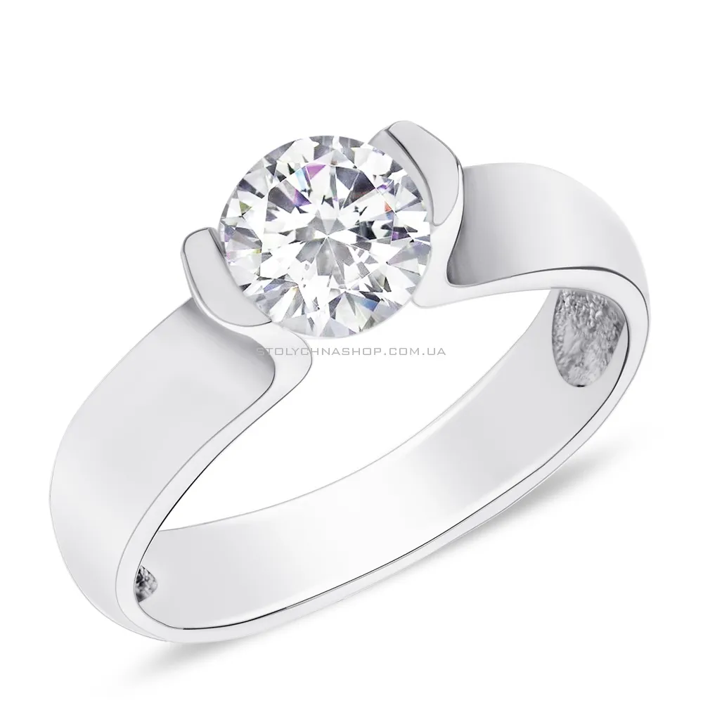 Серебряное кольцо с фианитом (арт. 7501/4178) - цена