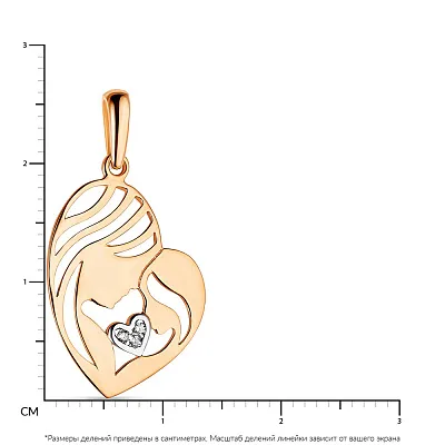 Подвеска из красного золота &quot;Мама и дочка&quot; с фианитами (арт. 424328)