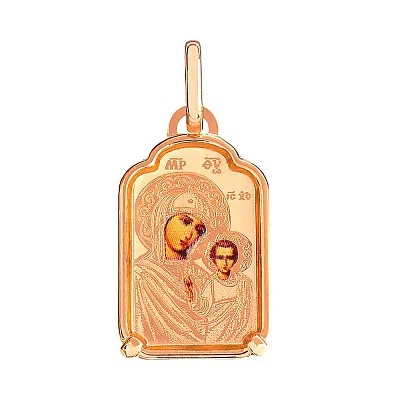Золотая ладанка иконка Божья Матерь «Казанская» (арт. 422109К)