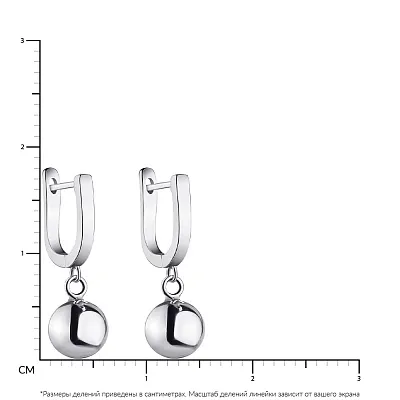Срібні сережки-підвіски без каміння (арт. 7502/080)