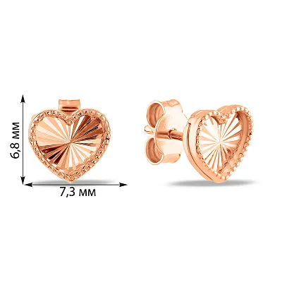 Сережки-пусети з золота з алмазною гранню (арт. 1091002а)