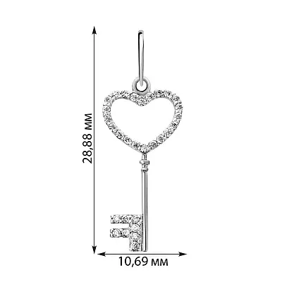 Підвіс з білого золота "Ключ" (арт. 440438б)