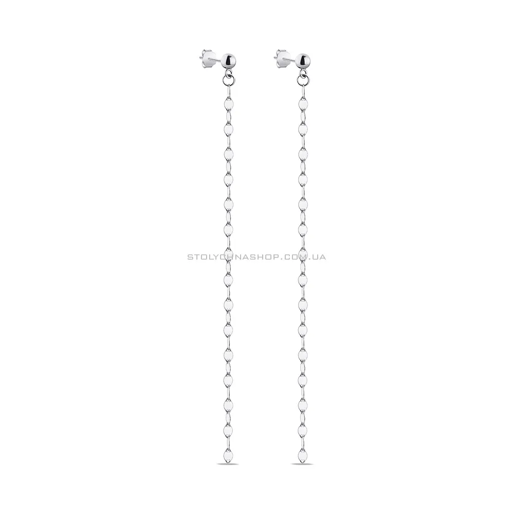 Длинные серьги-пусеты Trendy Style из серебра без камней  (арт. 7518/6126)