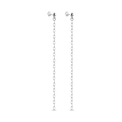 Длинные серьги-пусеты Trendy Style из серебра без камней  (арт. 7518/6126)