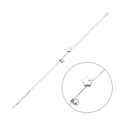 Серебряный женский браслет с фианитом (арт. 7509/1356)