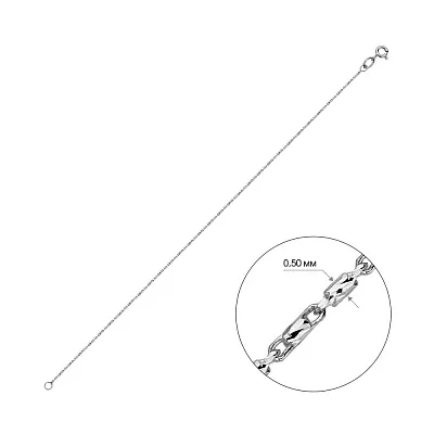 Тонкий ланцюговий браслет з білого золота  (арт. ц3120601б)