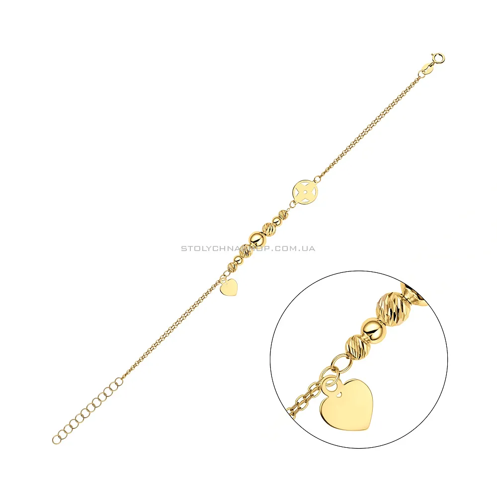 Золотой женский браслет в желтом цвете металла (арт. 325419ж)