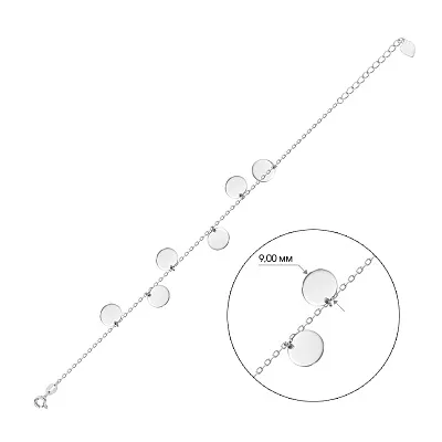 Срібний браслет «Монети» (арт. 7509/9933)