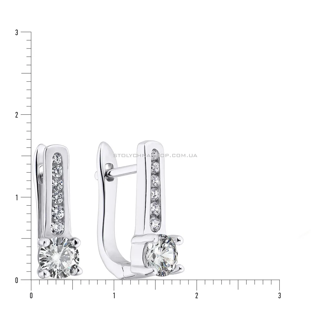 Срібні сережки з фіанітами (арт. 7502/3462) - 2 - цена