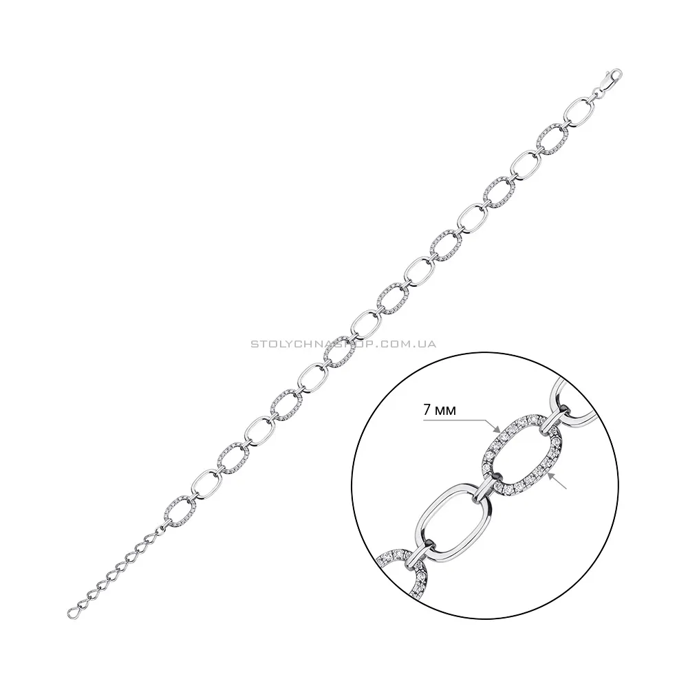 Срібний браслет з фіанітами (арт. 7509/1211Б) - 2 - цена