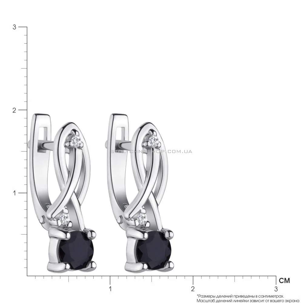 Срібні сережки з сапфіром і фіанітами (арт. 7002/4046Спс)