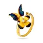 Золота каблучка Francelli «Метелик» з фіанітами (арт. 153807ж)