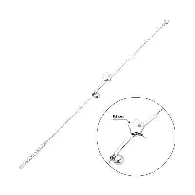 Серебряный женский браслет с фианитом (арт. 7509/1356)