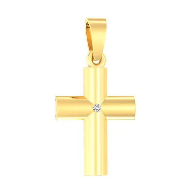 Золотая подвеска-крестик с фианитом (арт. 440561ж)