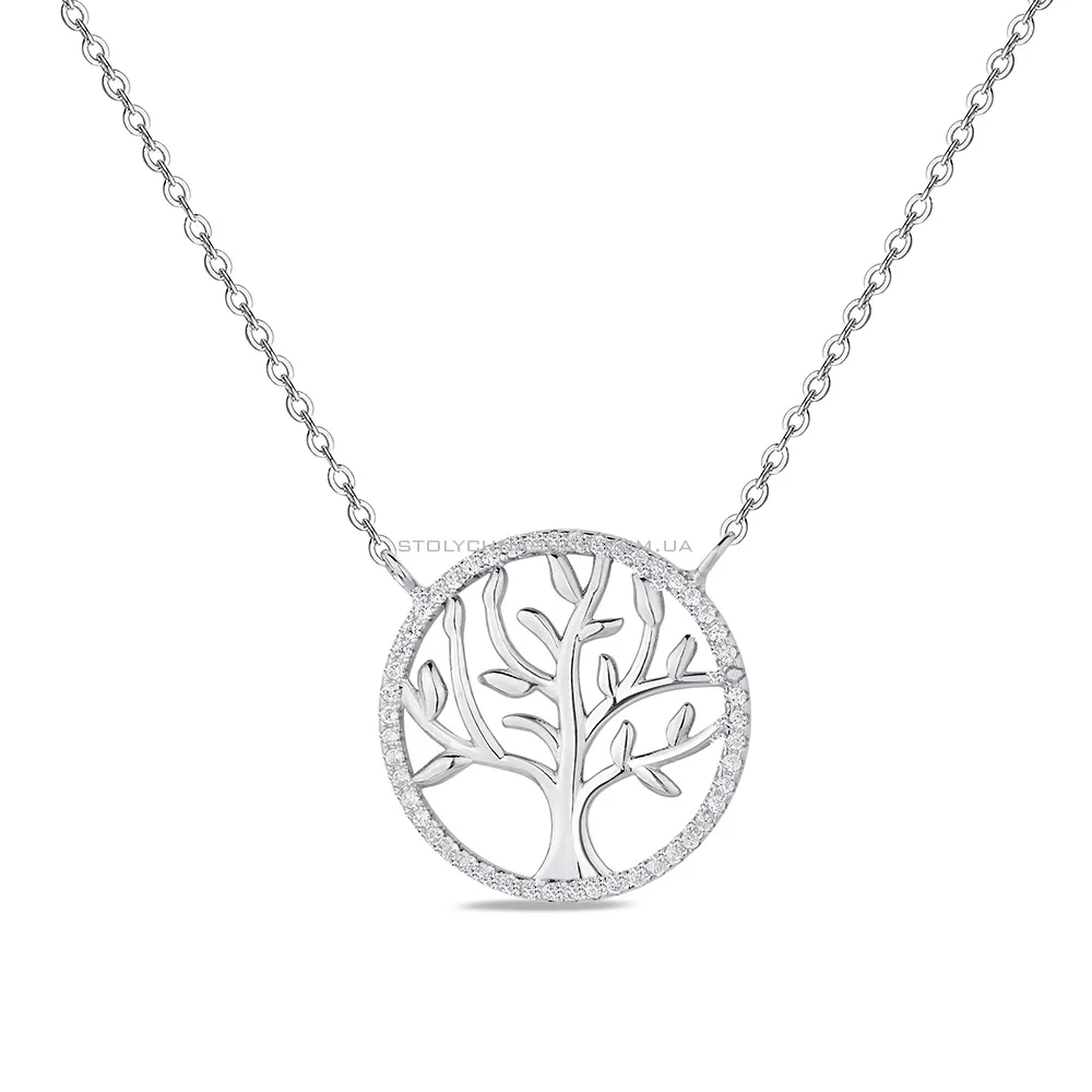 Колье из серебра "Семейное дерево" с фианитами (арт. 7507/1140)