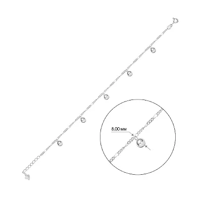 Браслет серебряный на ногу (арт. 7509/2200)