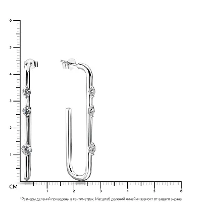Сережки зі срібла з трьома фіанітами  (арт. 7518/5981)