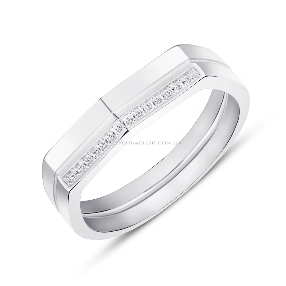 Серебряное кольцо с фианитами (арт. 7501/4448) - цена